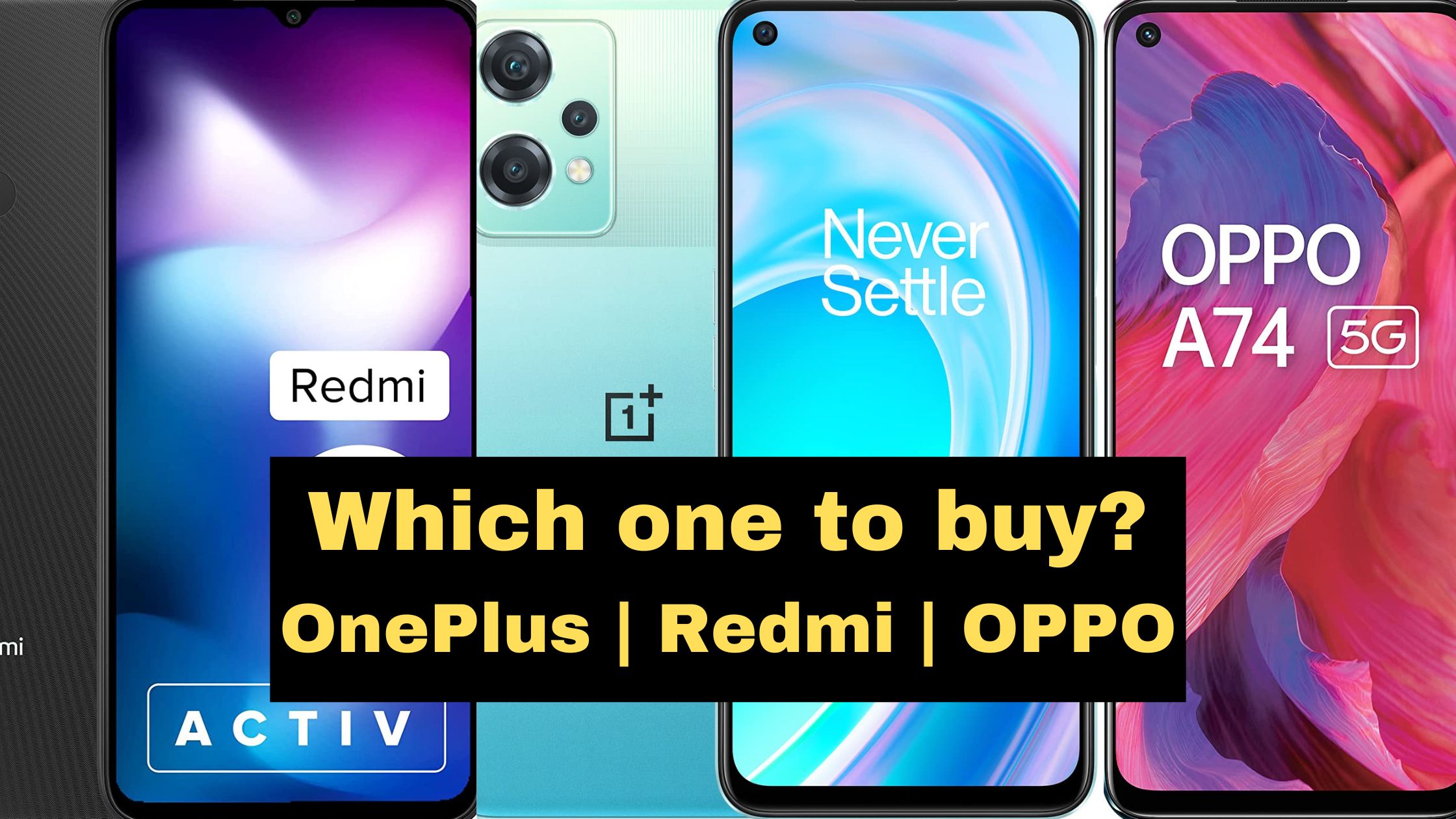 compare OnePlus with Redmi with OPPO